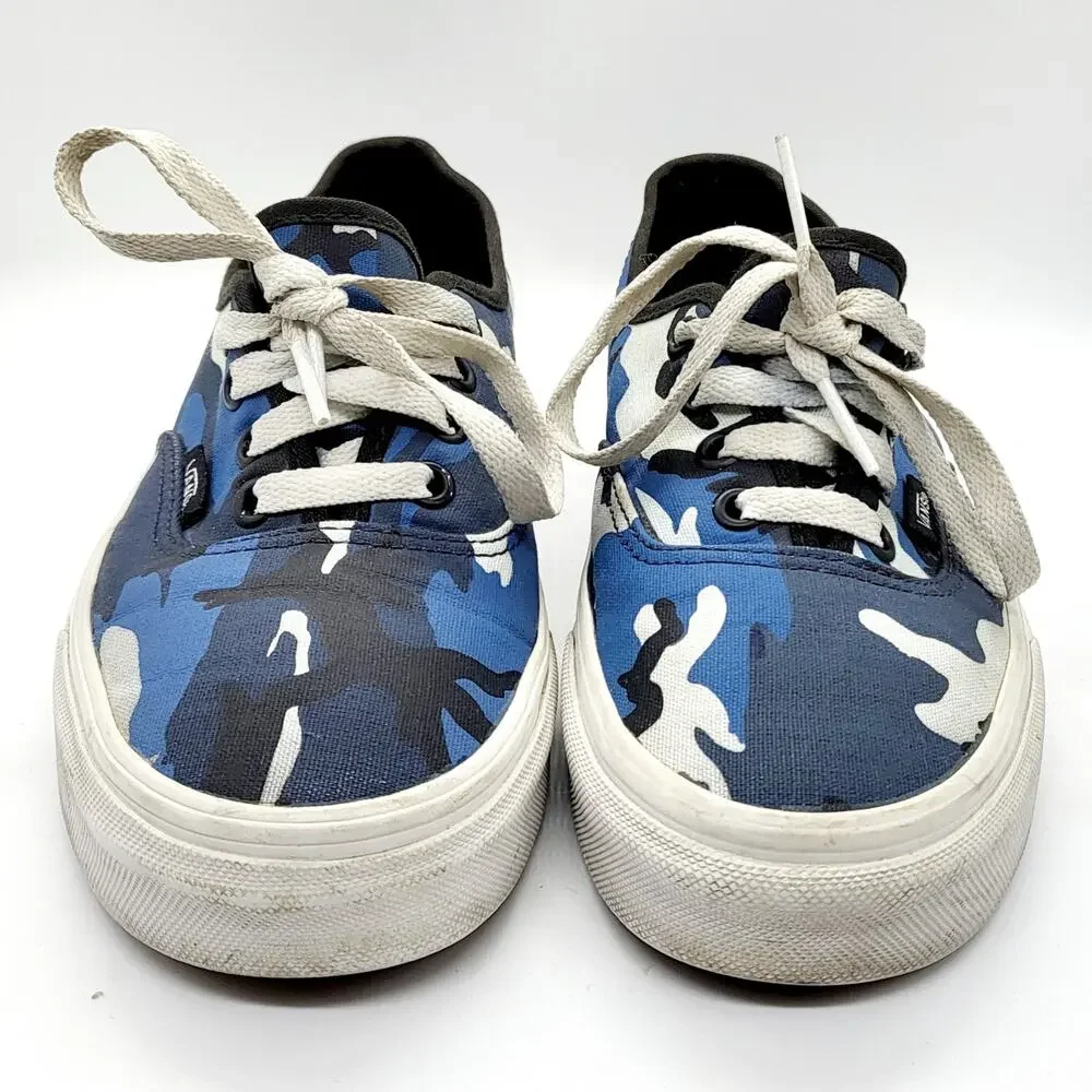 Vans Blue Pop Camo Camouflage Low Top Lace Up Sneakers Women’s Size 6.5 Men’s 5